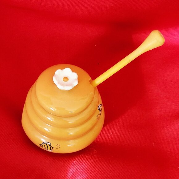 Honey Miel Honey Pot Honey Bowl and Dipper Bees and Honey Dish Bee Hive - Picture 8 of 10